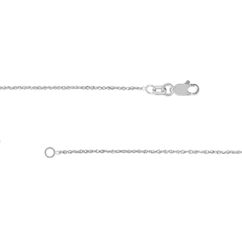 14k White Gold Singapore Chain with Lobster Lock