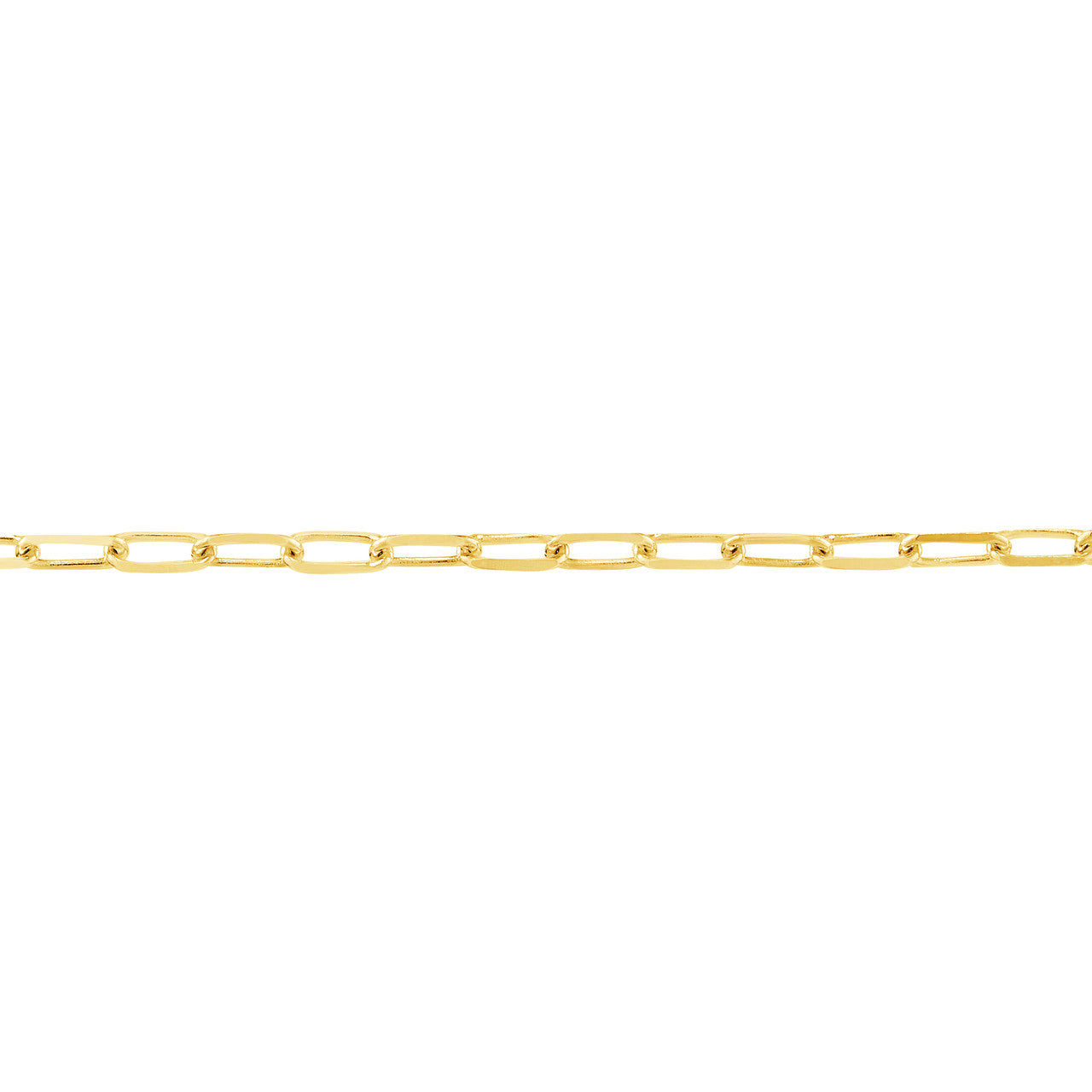 14k Yellow Gold Diamond Cut Paper Clip Bracelet