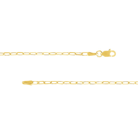 14k Yellow Gold Diamond Cut Paper Clip Bracelet