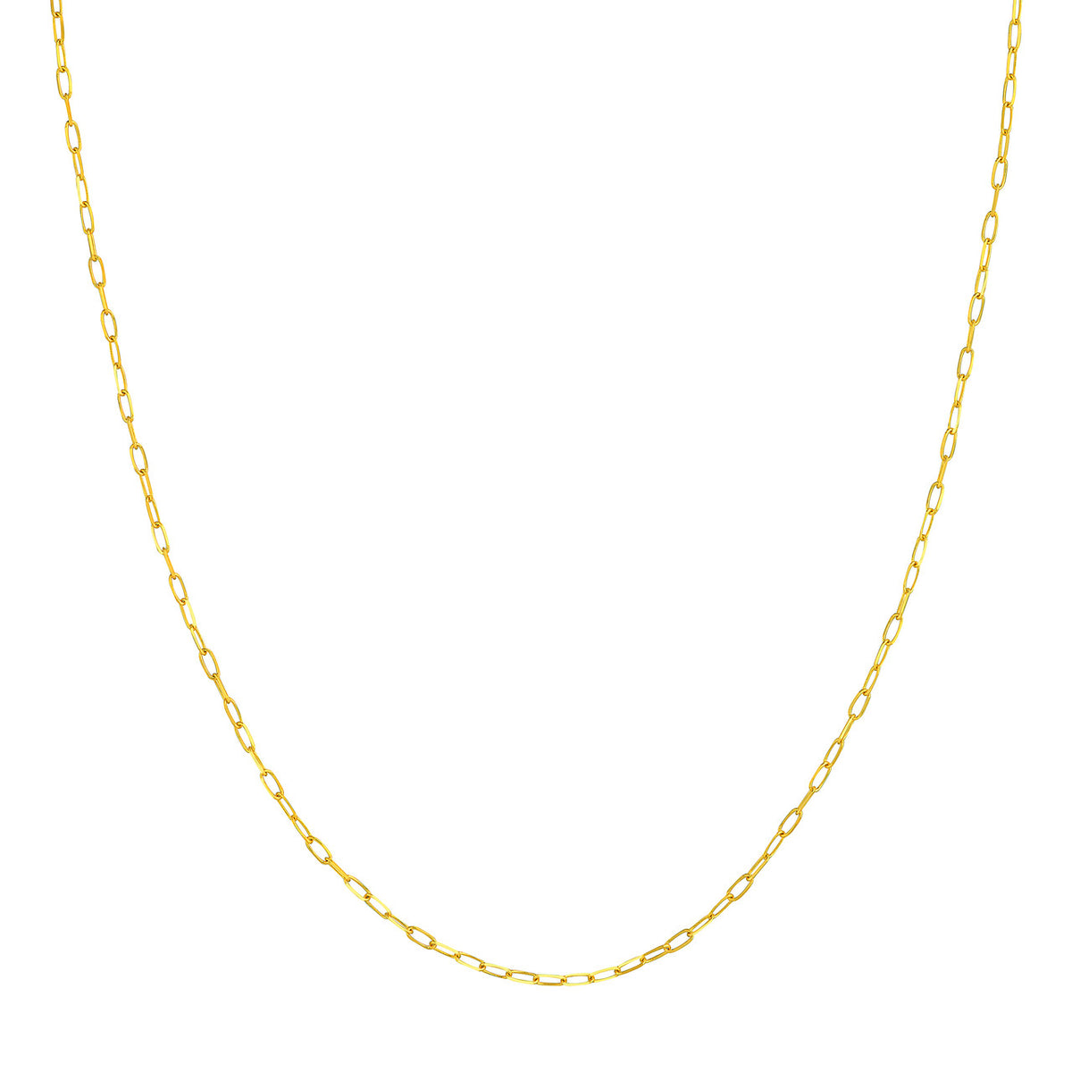 14k Yellow Gold Paper Clip Chain with Lobster Lock