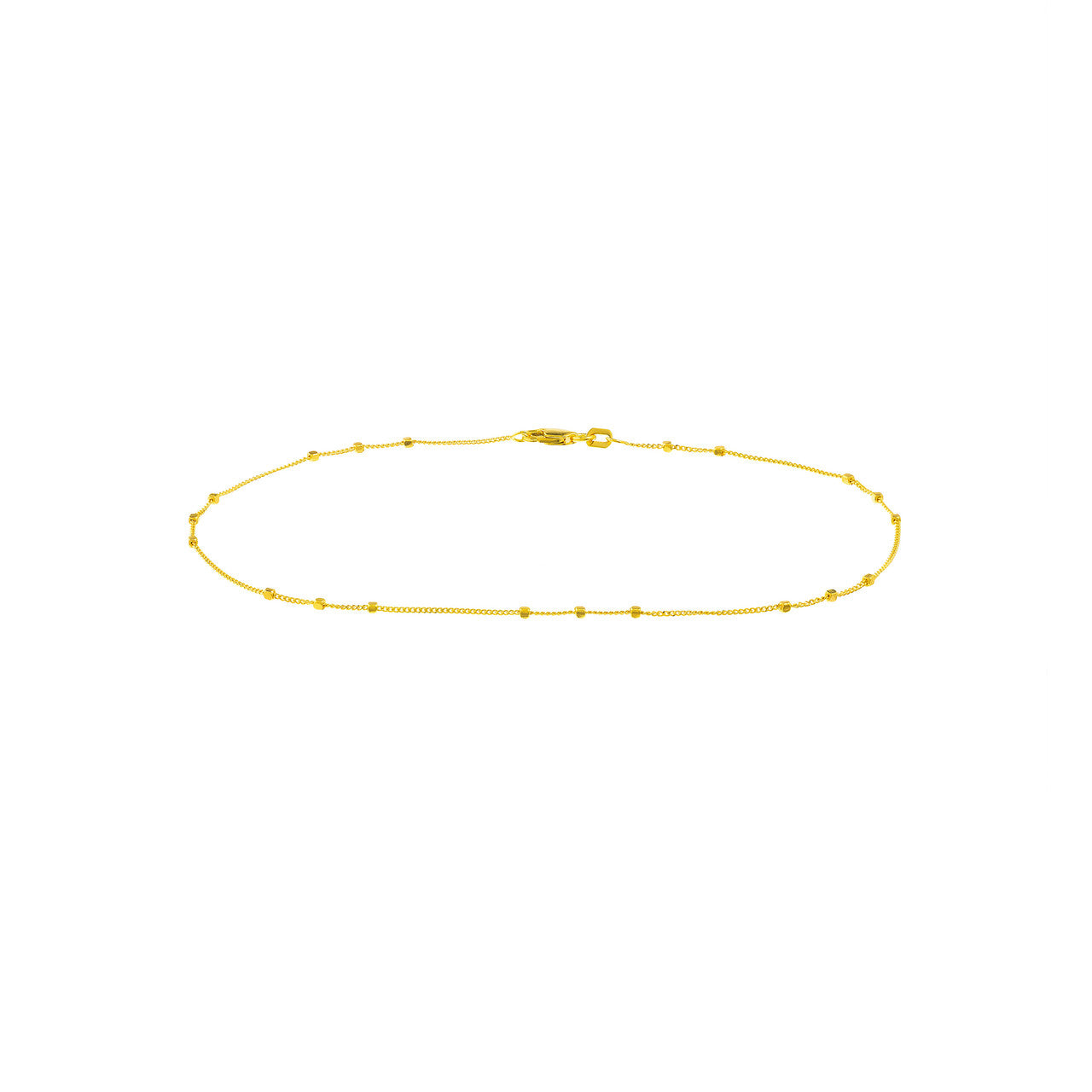 Triple Bead Gold Anklet