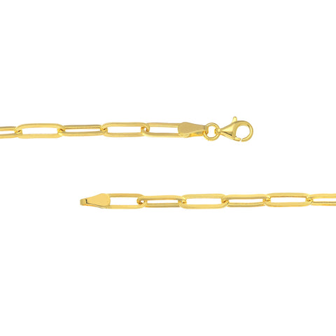 A pair of yellow gold chains on a white background