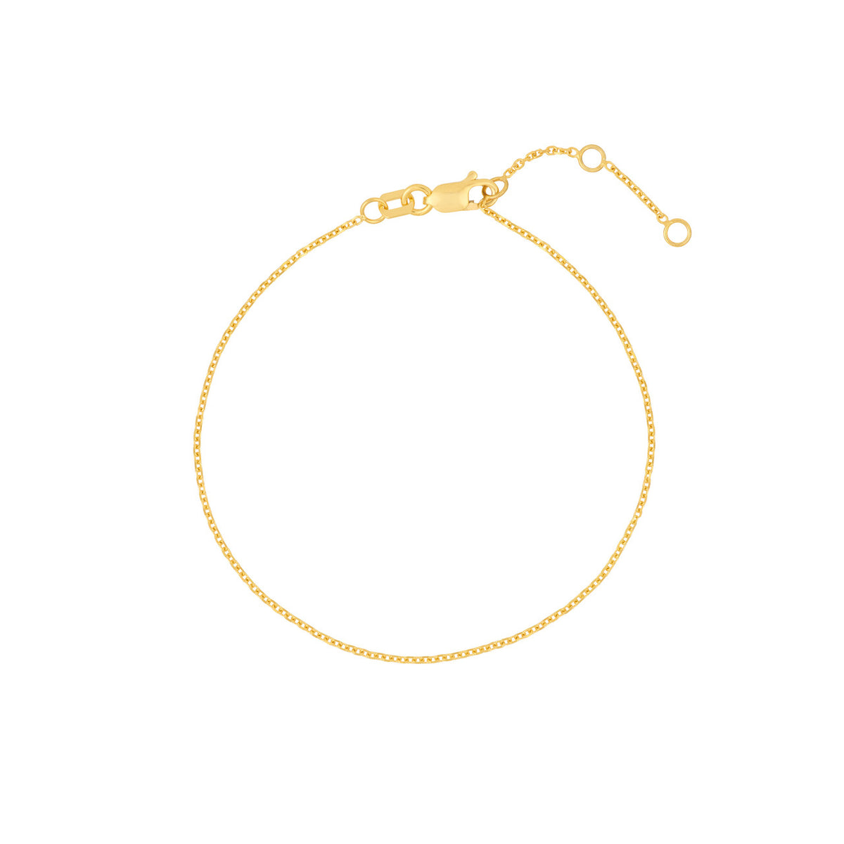 14k Yellow Gold Diamond Cut Cable Bracelet