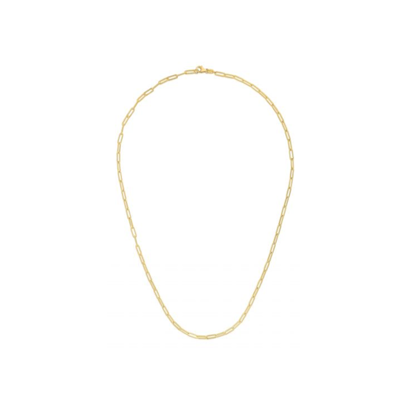 14K Gold 2.1mm Paperclip Chain
