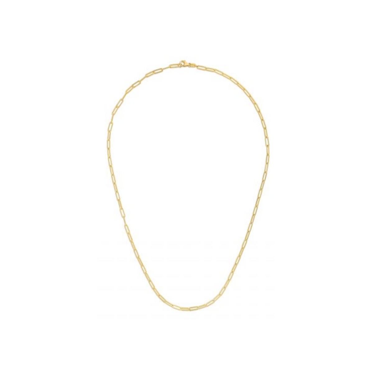 14k Large Gold Paper Clip Chain Necklace