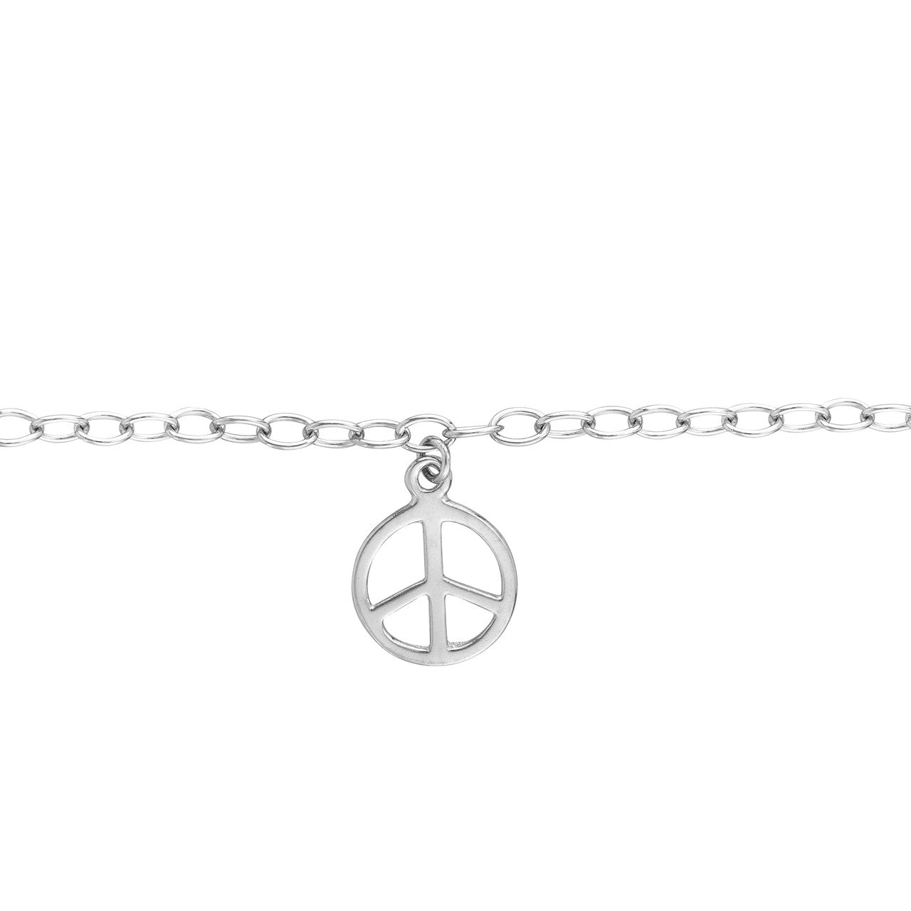 Peace Sign and Pearl Anklet sterling silver