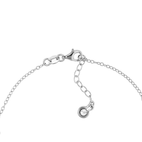 Sterling Silver Diamond Illusion Stations Anklet