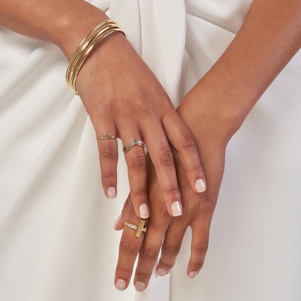 14k Gold Slip-On Wedding Band Tube Bangle