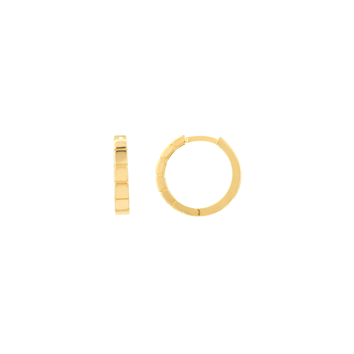 Fluted Gold Hoops