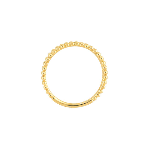 14k Yellow Gold Double Beaded Stackable Ring