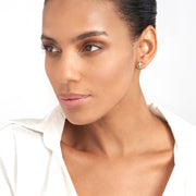 14k Gold Light Turquoise Enamel Cross Stud Earrings