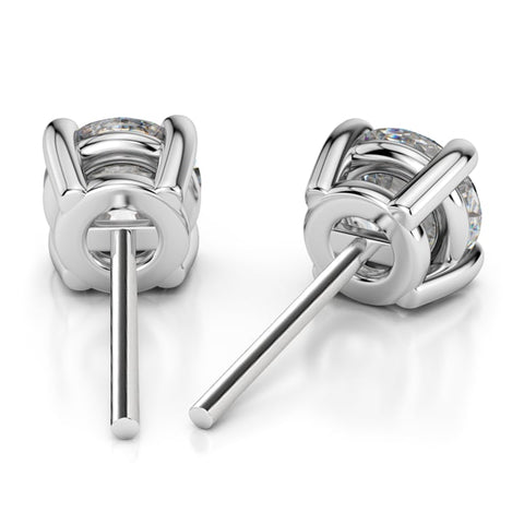 3 ctw Lab Grown Round Diamond Certified Stud Earrings white gold