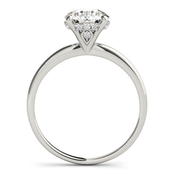 2.05 Ctw Oval Lab Grown Diamond Hidden Halo Engagement Ring in White Gold
