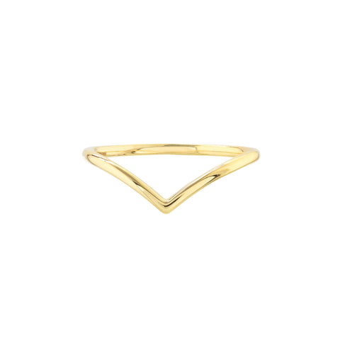 14k Gold Chevron Stackable Ring yellow gold