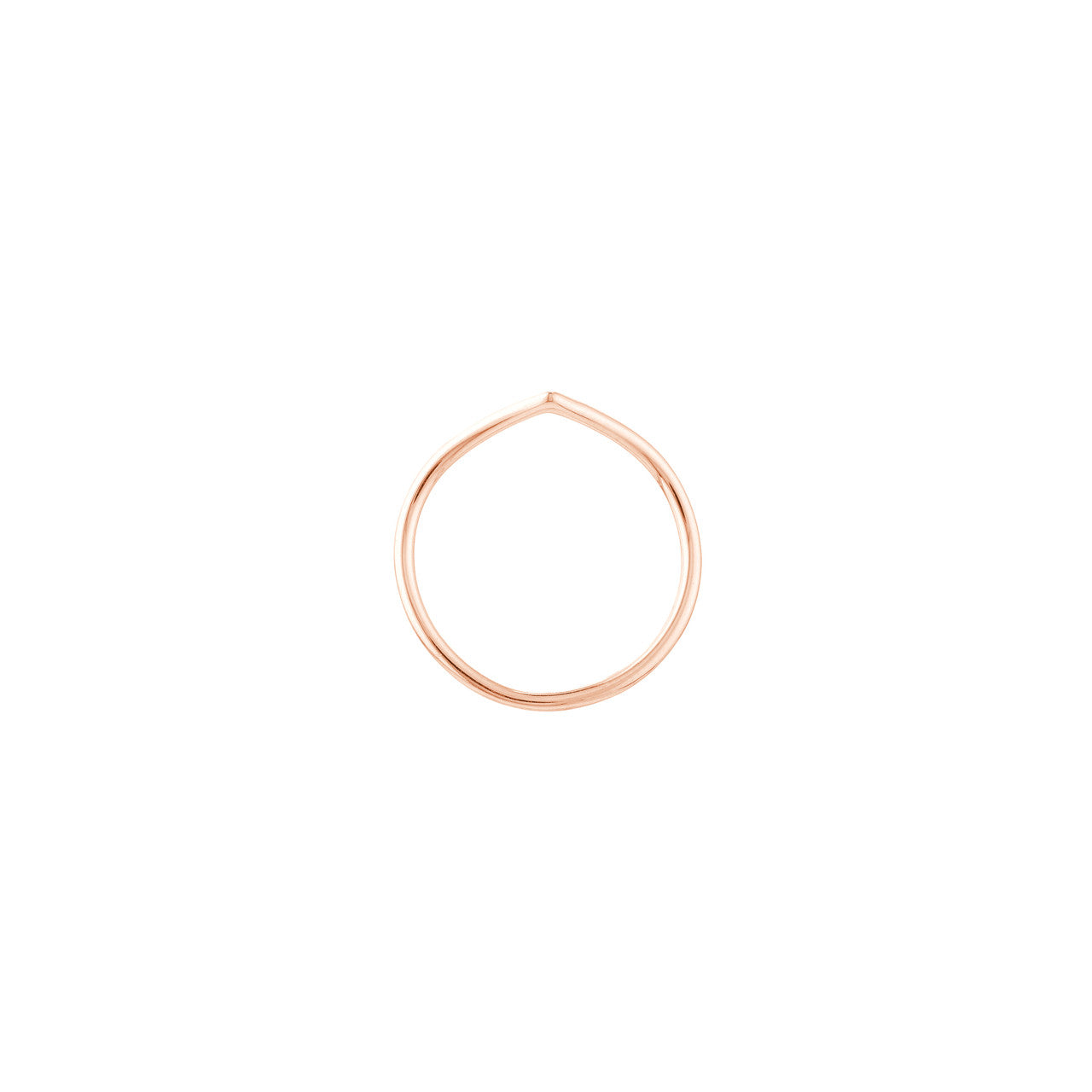 14k Gold Chevron Stackable Ring rose gold