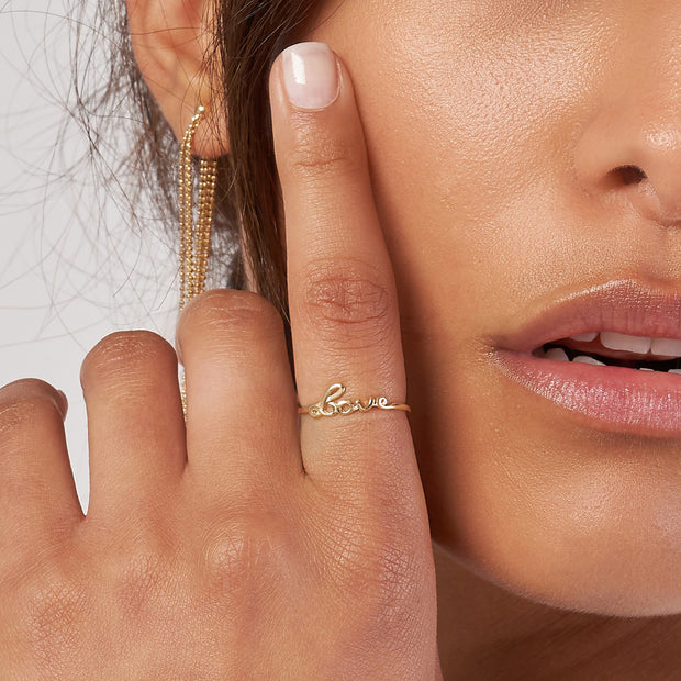 14k Yellow Love Ring