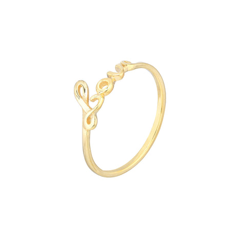 A gold ring with a knot on it