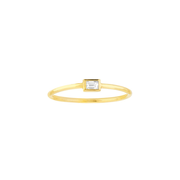 1/10ct Baguette Diamond Bezel Ring