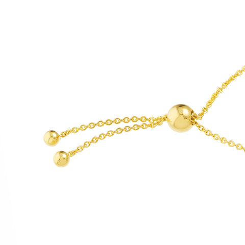 14k Yellow Gold Petite Diamond Bezel Bolo Bracelet