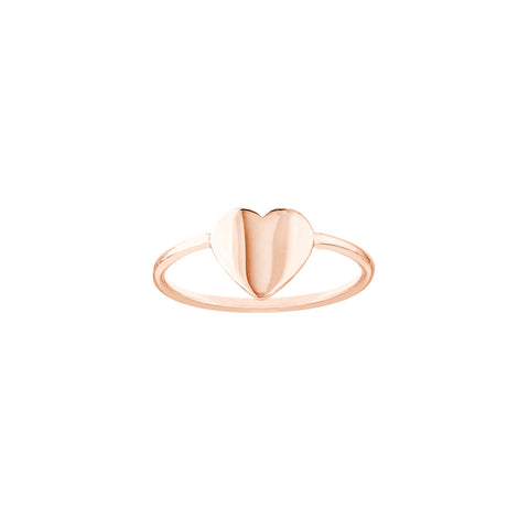 14k Rose Gold Heart Stackable Ring