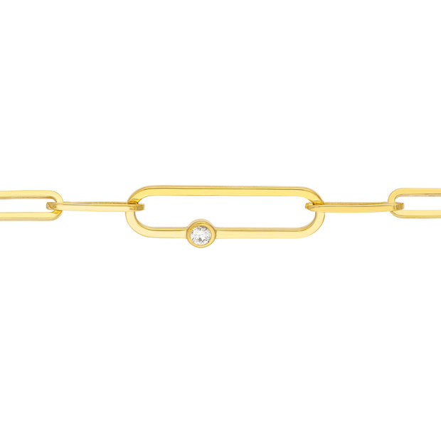 Paper Clip Diamond Bracelet