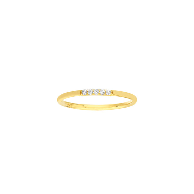 Center Diamond Polished Band Ring
