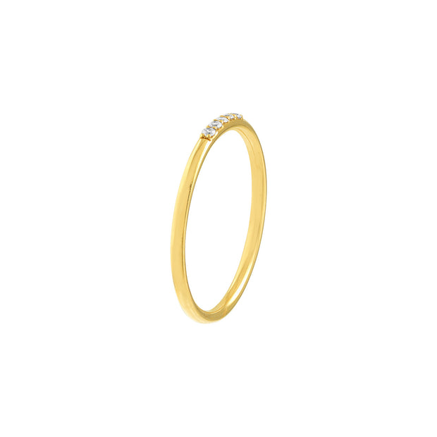 Center Diamond Polished Band Ring