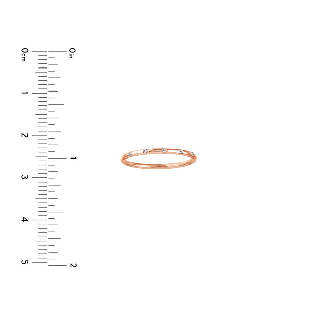 Thin Diamond Stations Band Ring