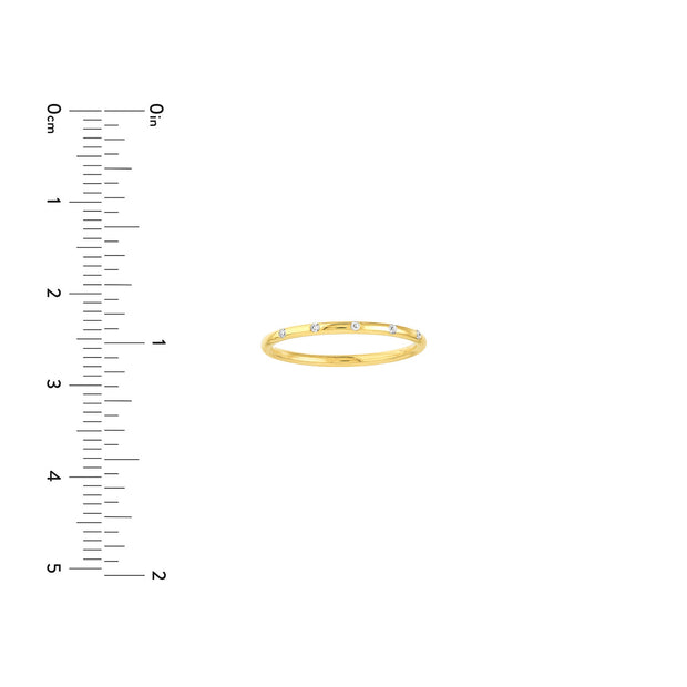 Thin Diamond Stations Band Ring