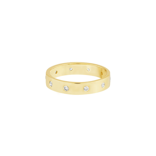 14k Gold Yellow Flush Diamond Ring