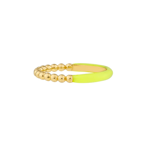 A pair of yellow bracelets