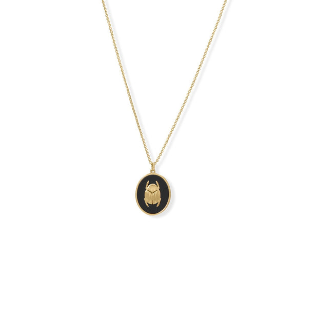 14k Gold Vermeil Black Onyx Necklace