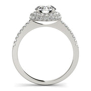 Classic Round Diamond Pave Engagement Ring